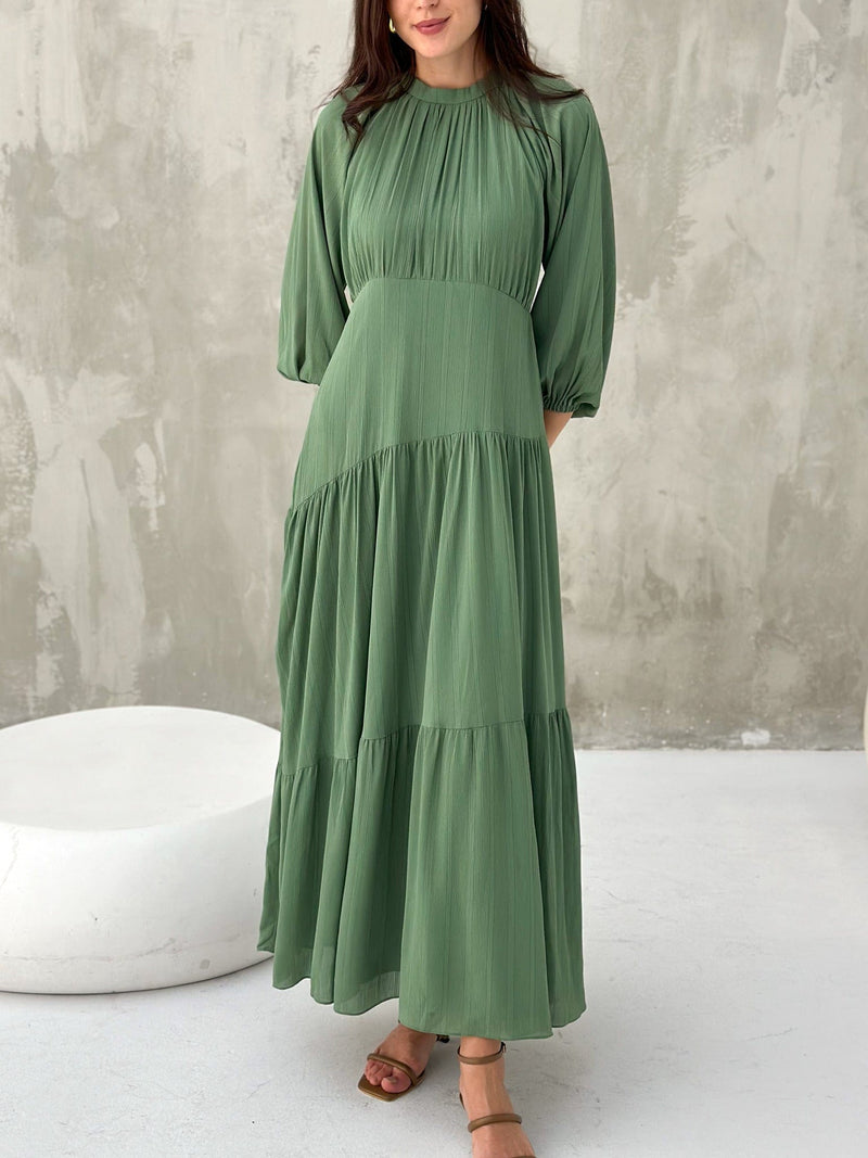 Virid Green Long Dress Dresses  - Sowears