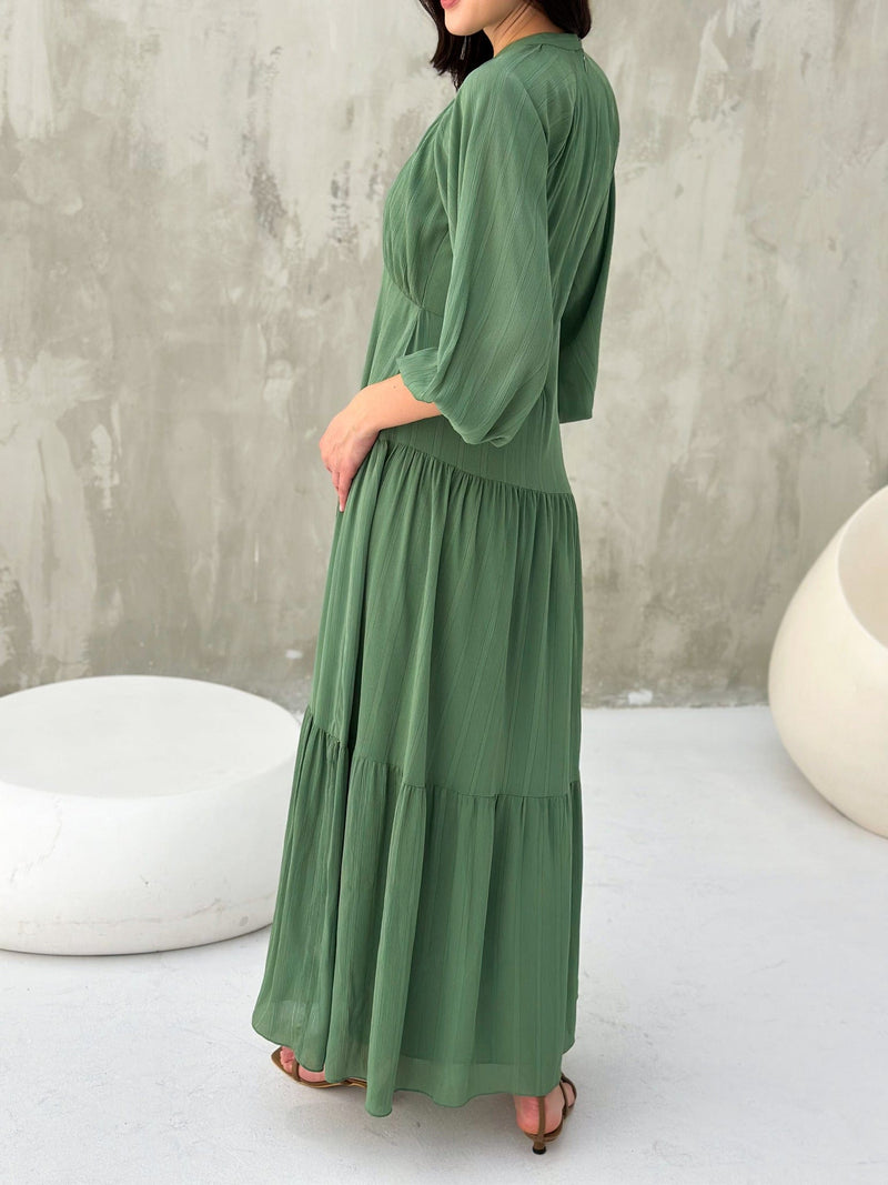 Virid Green Long Dress Dresses  - Sowears