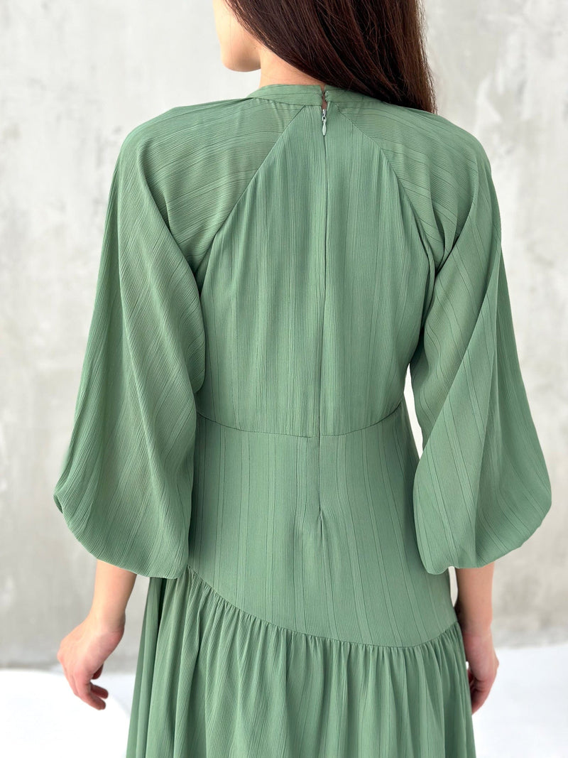 Virid Green Long Dress Dresses  - Sowears