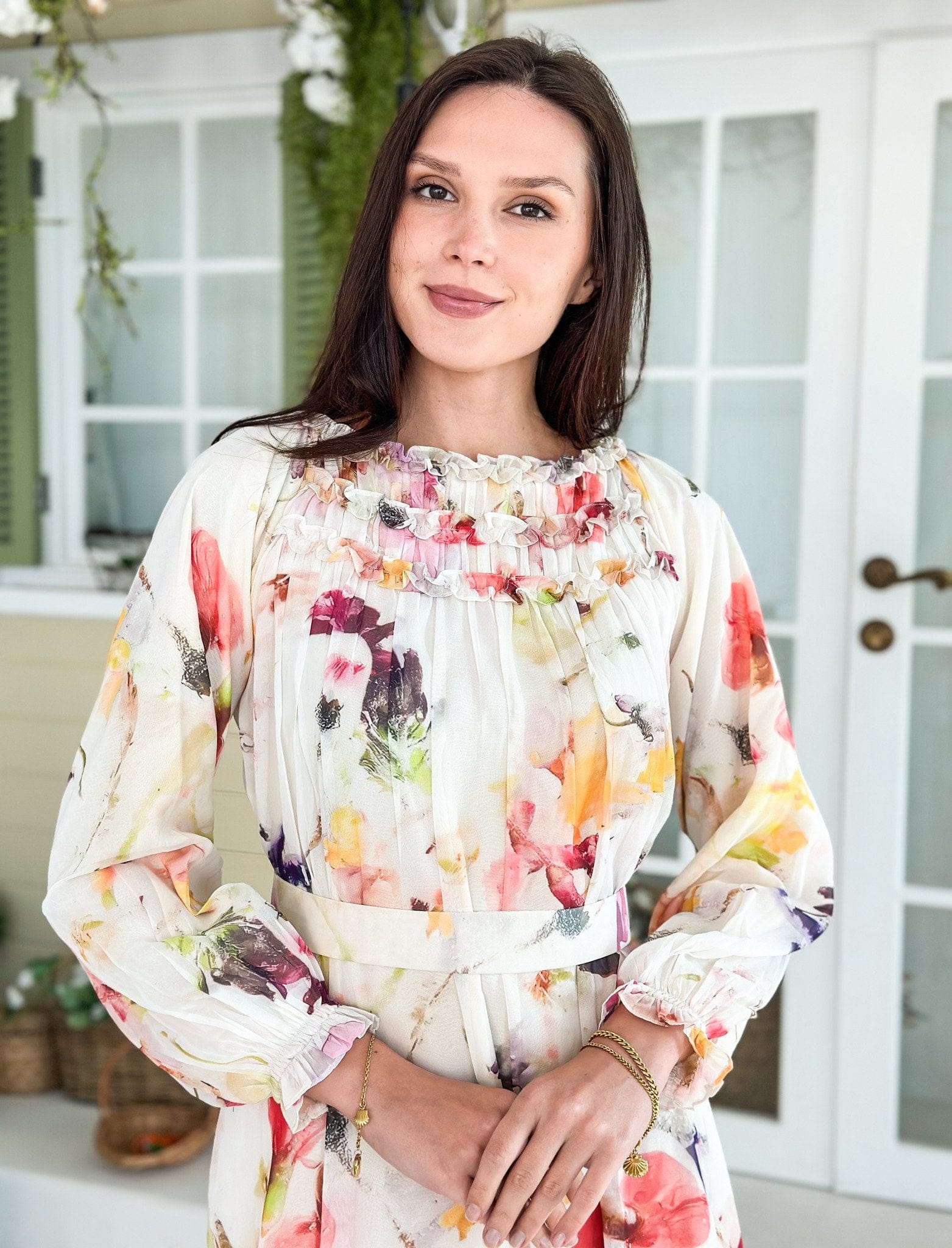 Watercolor Floral Long Dress