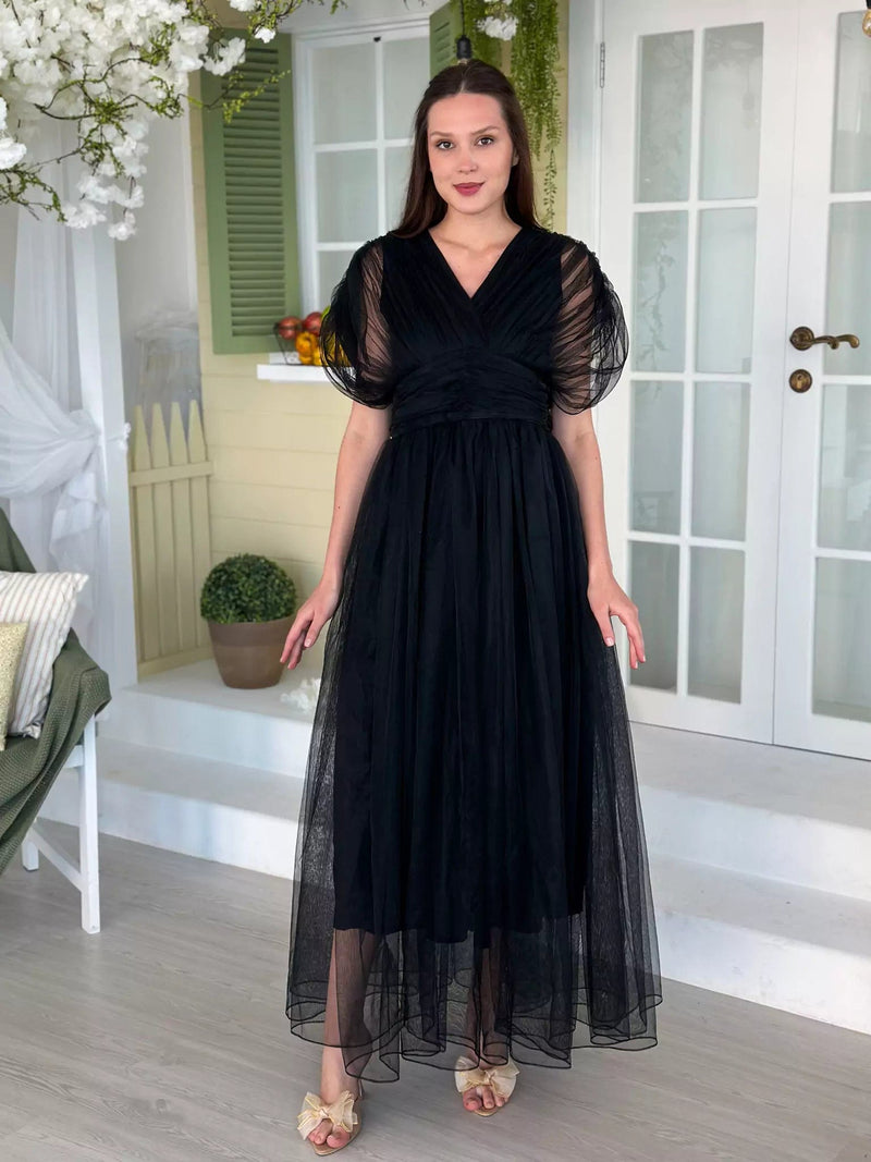 Whimsical Dress In Black