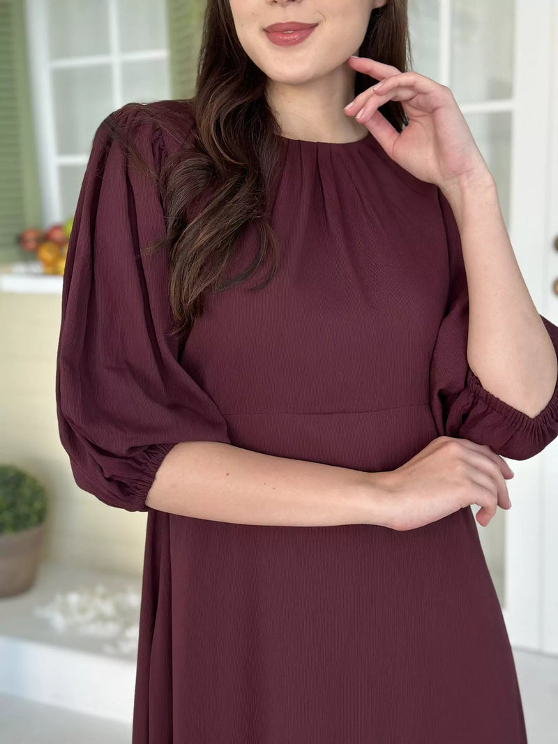 Whispering Petals Long Dress - Maroon Dresses  - Sowears