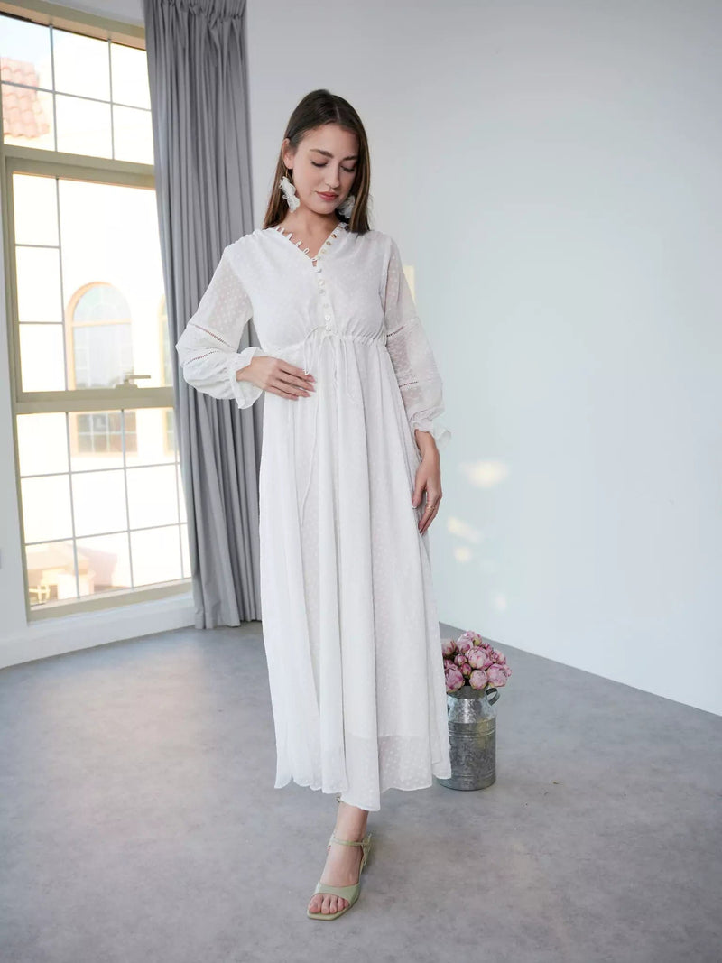 White Osa Dress Dresses  - Sowears