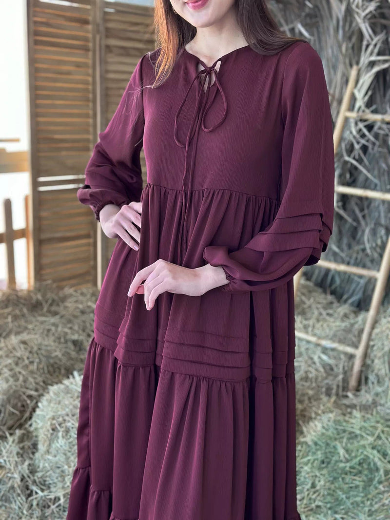 Wineberry Long Dress Dresses  - Sowears