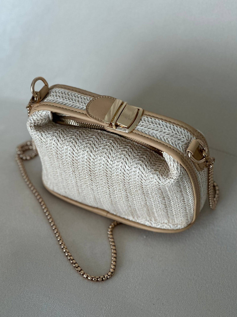 Beachy Bamboo Bag with Long Chain Handbags  - Sowears
