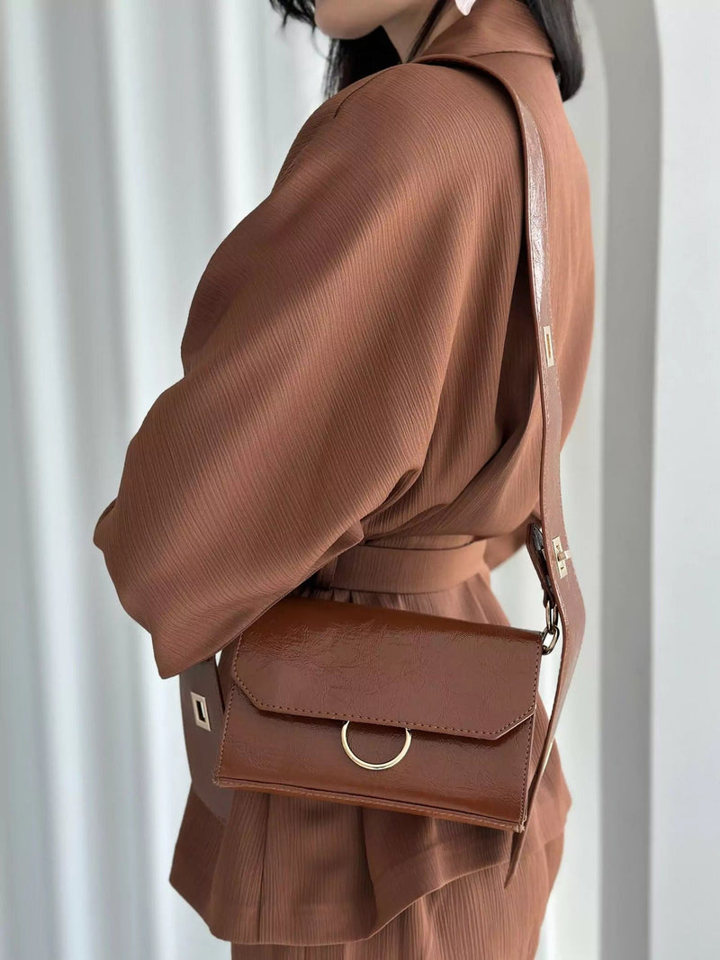 Marrie Shoulder Strap Bag - Brown Handbags  - Sowears