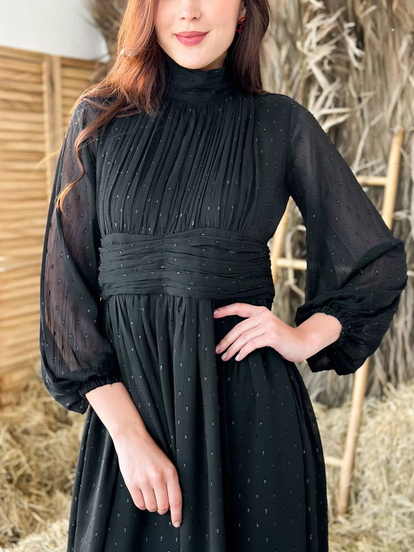 Long black loose dress best sale