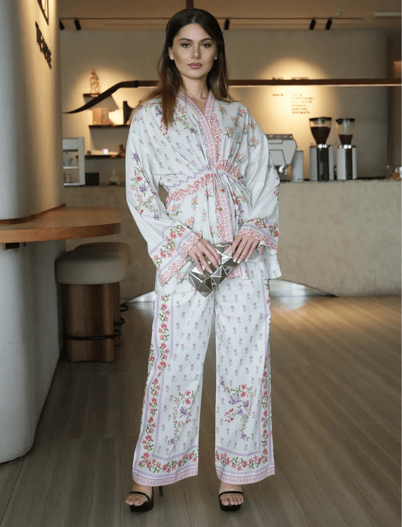 Bargello Cross Print Co Ord Set Outfit Sets  - Sowears