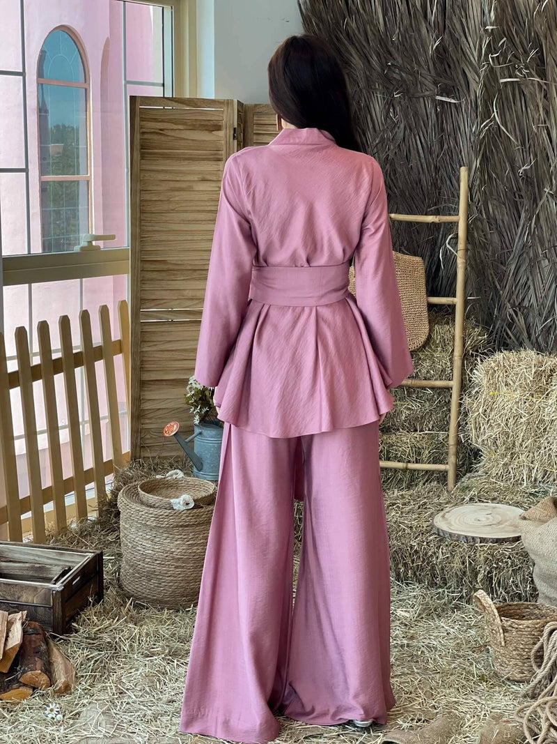 back of mauve co ord set by sowears