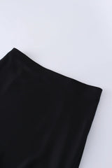 Black Silk Seamless Skirt Outfit Sets  - Sowears