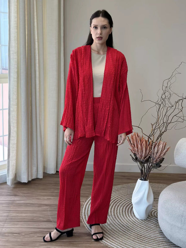 Blossom Red Co Ord Set Outfit Sets  - Sowears