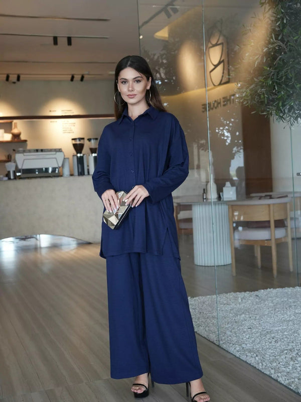 Blue Knit Co Ord Set