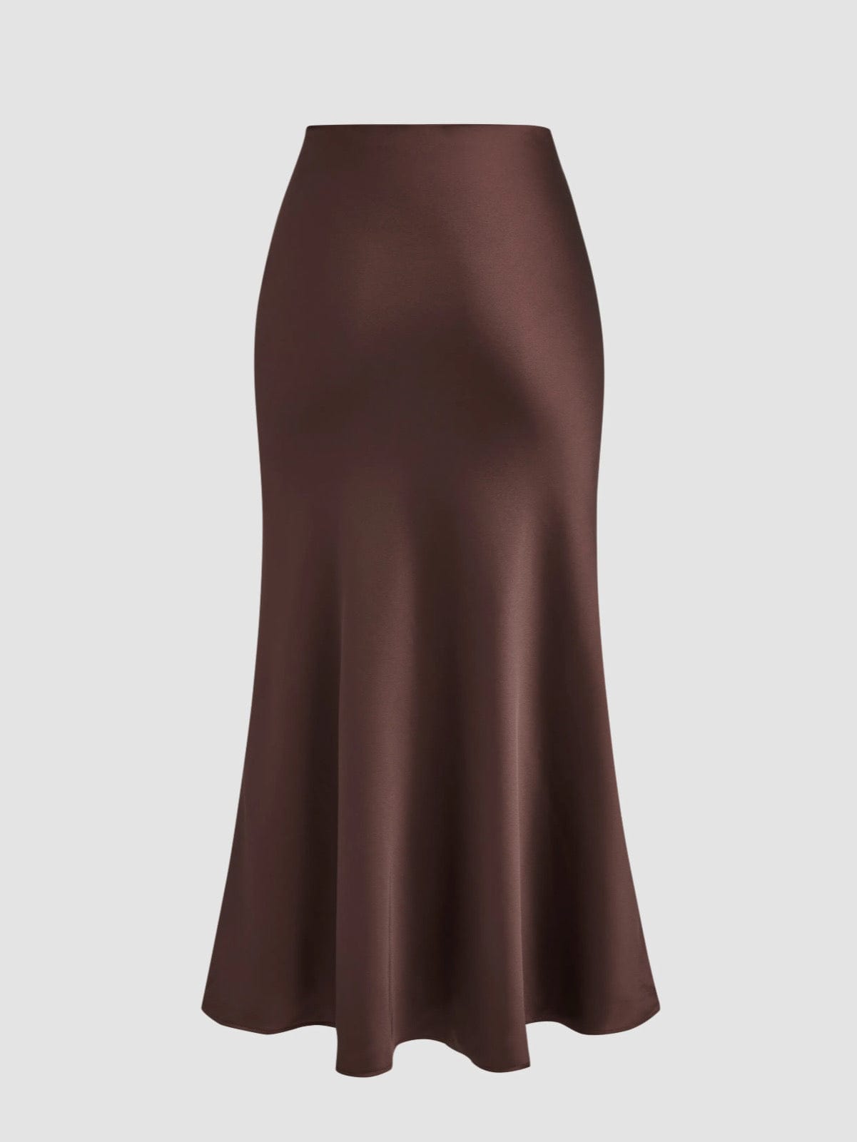 Brown Silk Seamless Skirt Outfit Sets  - Sowears