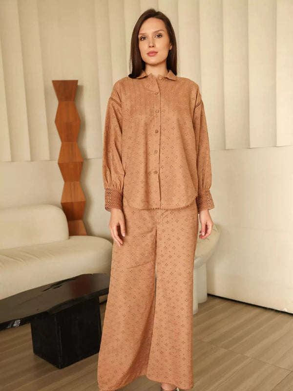 Brunelle Cut Work Embroidered Co Ord Set Outfit Sets  - Sowears