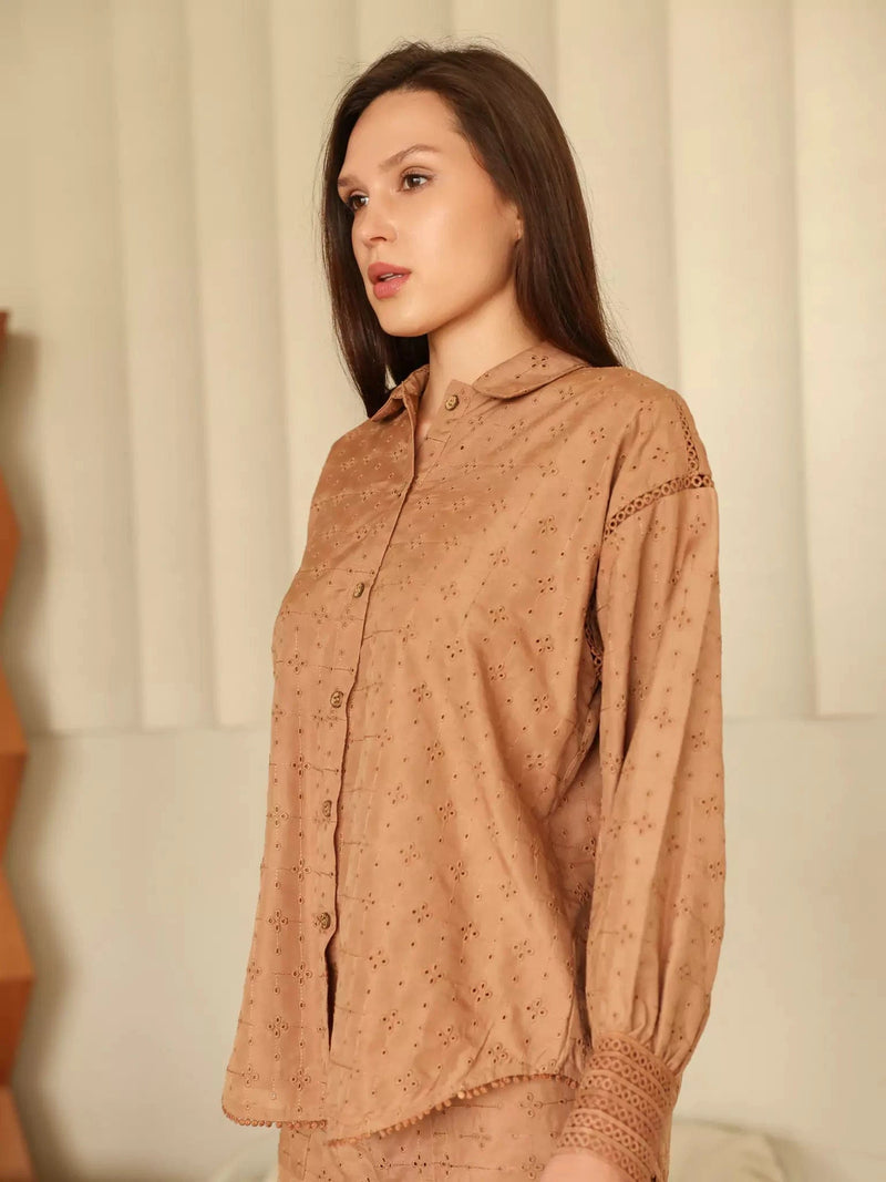 Brunelle Cut Work Embroidered Co Ord Set Outfit Sets  - Sowears