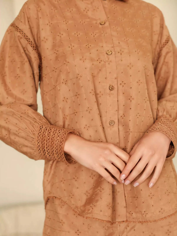 Brunelle Cut Work Embroidered Co Ord Set Outfit Sets  - Sowears