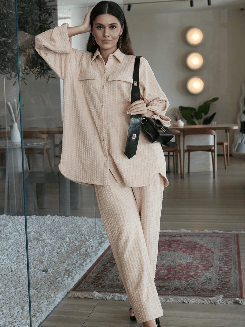 Dune Texture Co Ord Set Outfit Sets  - Sowears