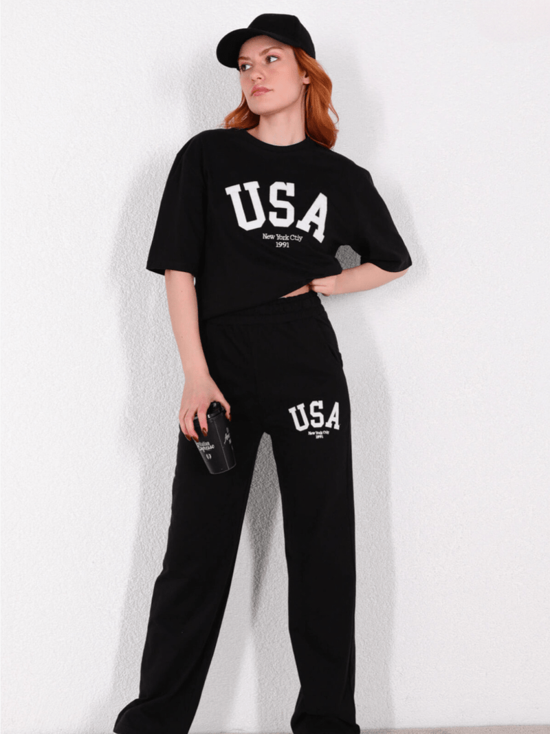 Everyday Co Ord Set In Black Outfit Sets  - Sowears