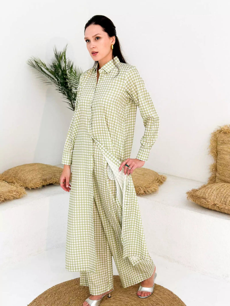 Houndstooth Co Ord Set Outfit Sets  - Sowears