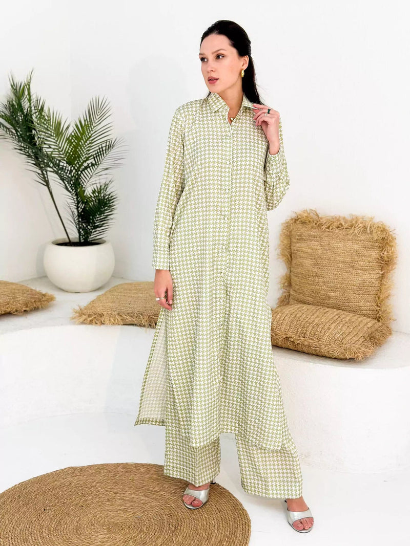 Houndstooth Co Ord Set Outfit Sets  - Sowears