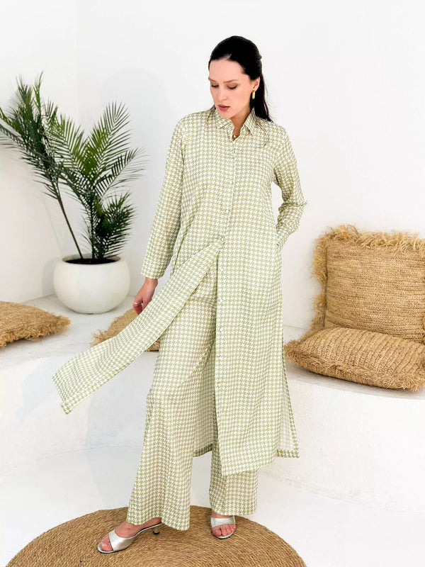 Houndstooth Co Ord Set Outfit Sets  - Sowears