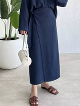 Liam Knot Linen Skirt Outfit Sets  - Sowears