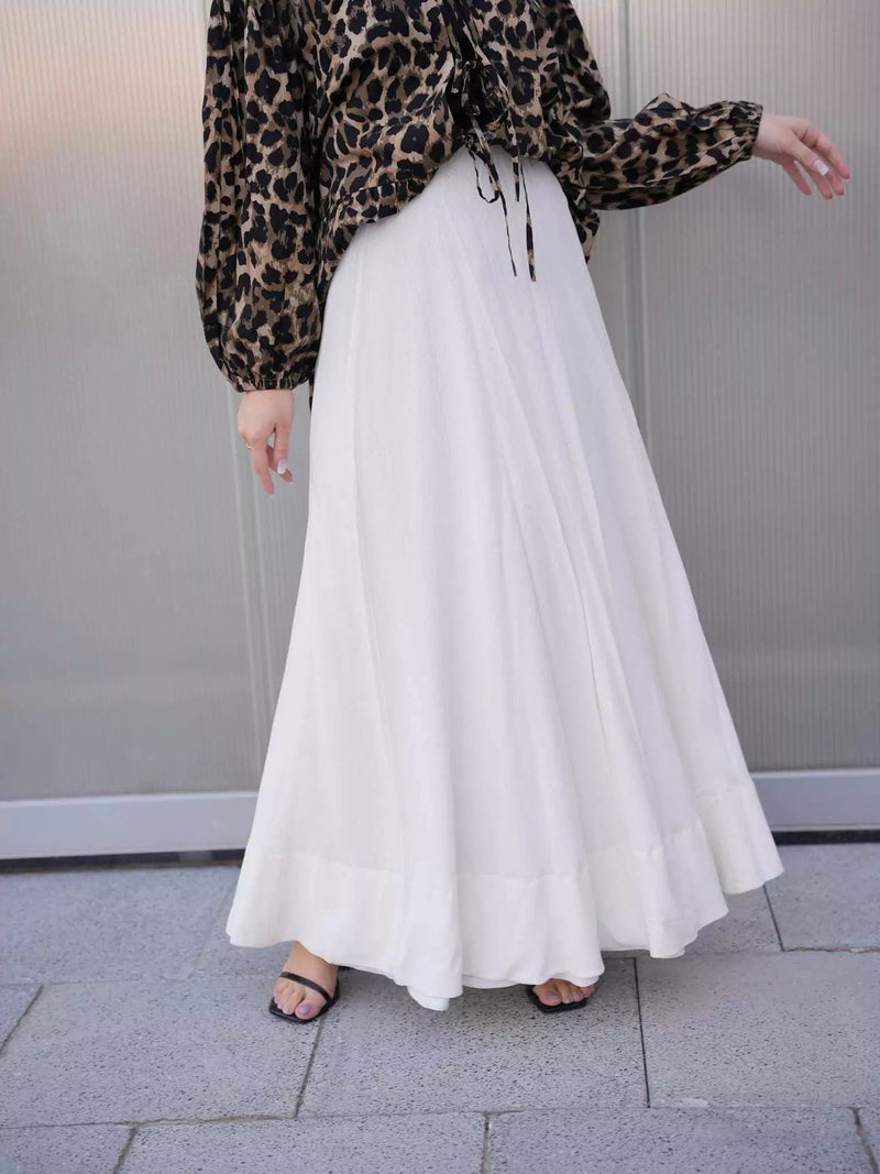 Lilian White Long Skirt Outfit Sets  - Sowears