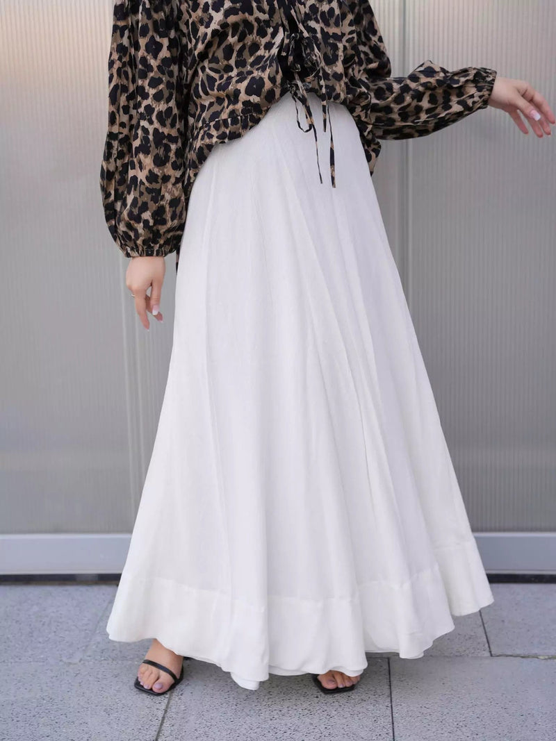 Lilian White Long Skirt Outfit Sets  - Sowears