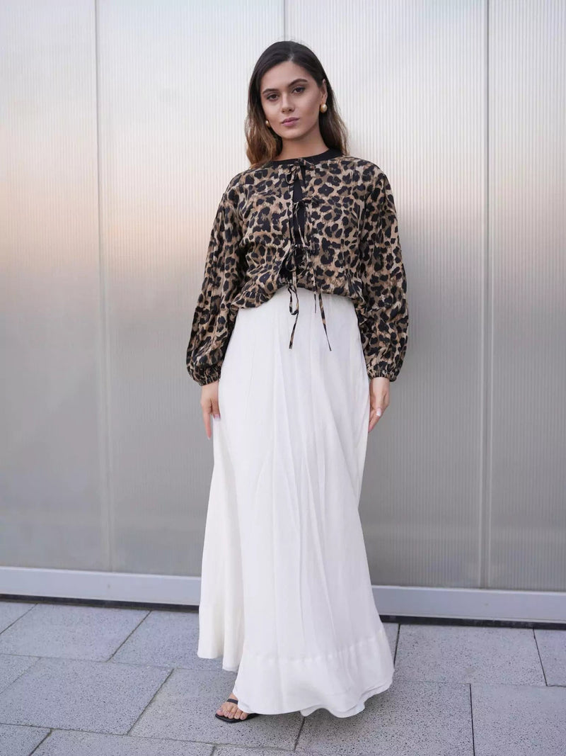 Lilian White Long Skirt Outfit Sets  - Sowears