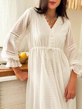 Ocean Oasis White Long Dress Outfit Sets  - Sowears