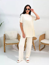 Famous Co Ord Set - White Outfit Sets ONE SIZE  - Sowears