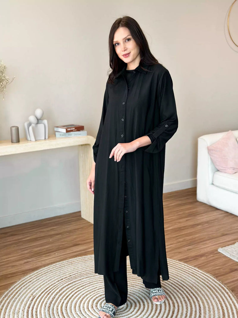 Ozan Tunic Long Shirt & Pants Co Ord Set Outfit Sets  - Sowears