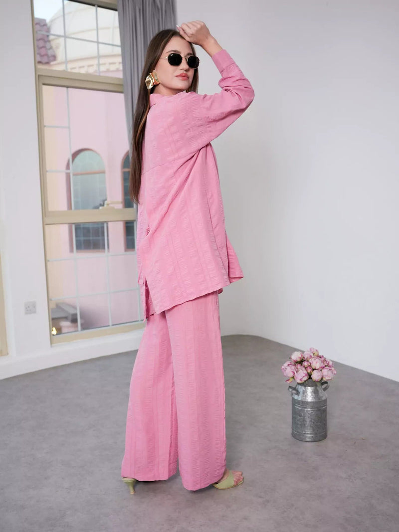 Pink Cloud Co Ord Set Outfit Sets  - Sowears