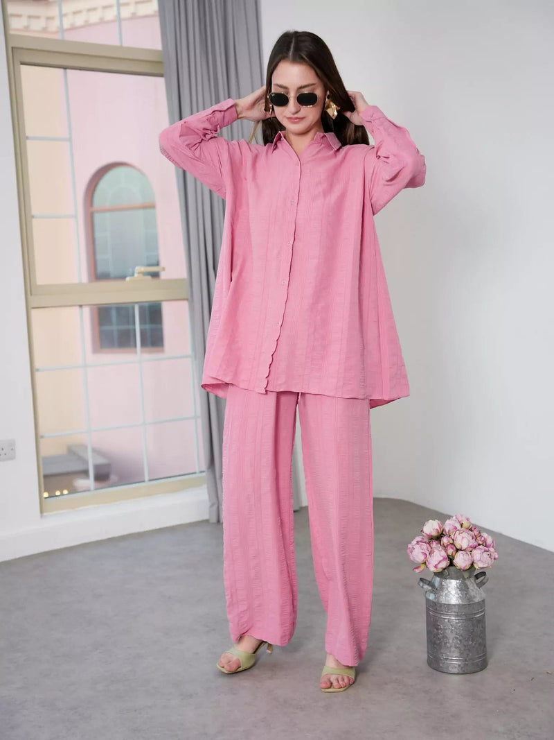 Pink Cloud Co Ord Set Outfit Sets  - Sowears