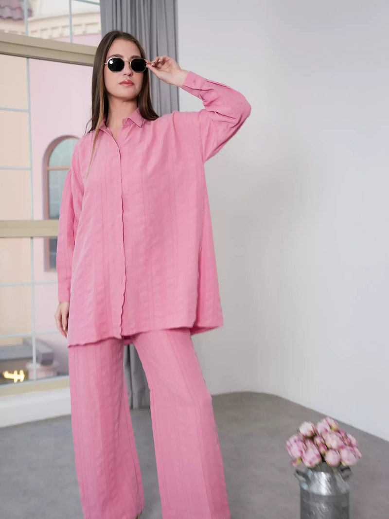 Pink Cloud Co Ord Set Outfit Sets  - Sowears