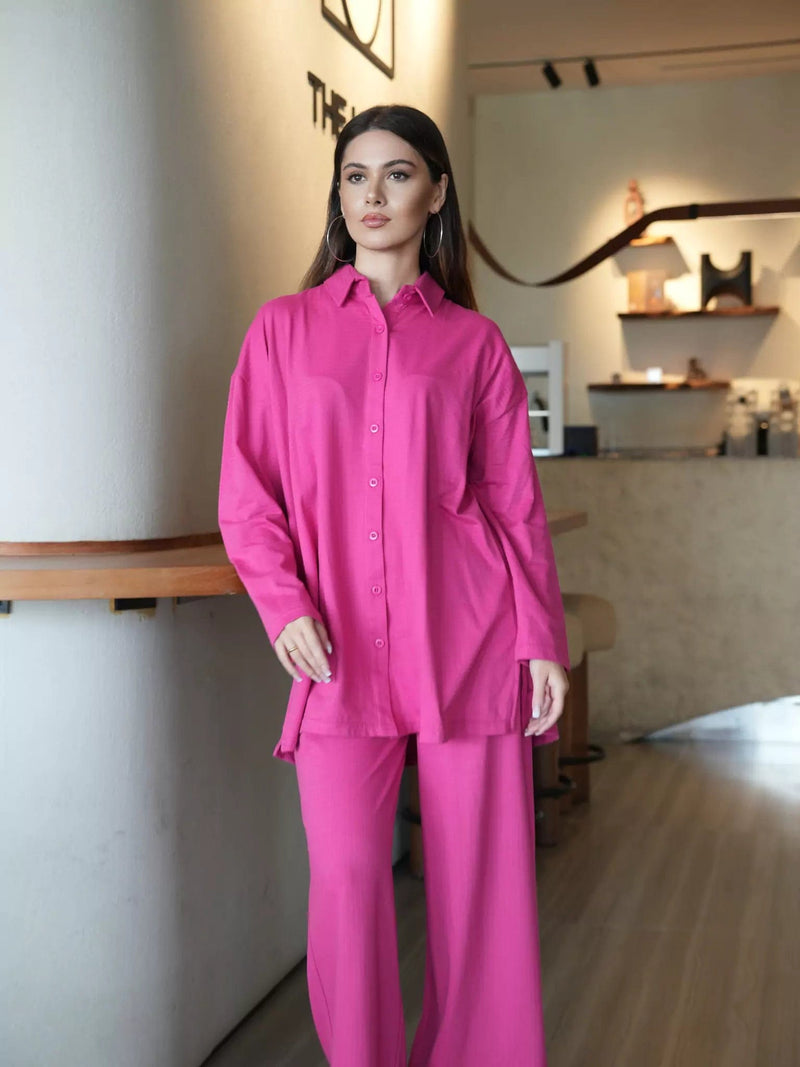 Pink Knit Co Ord Set Outfit Sets  - Sowears