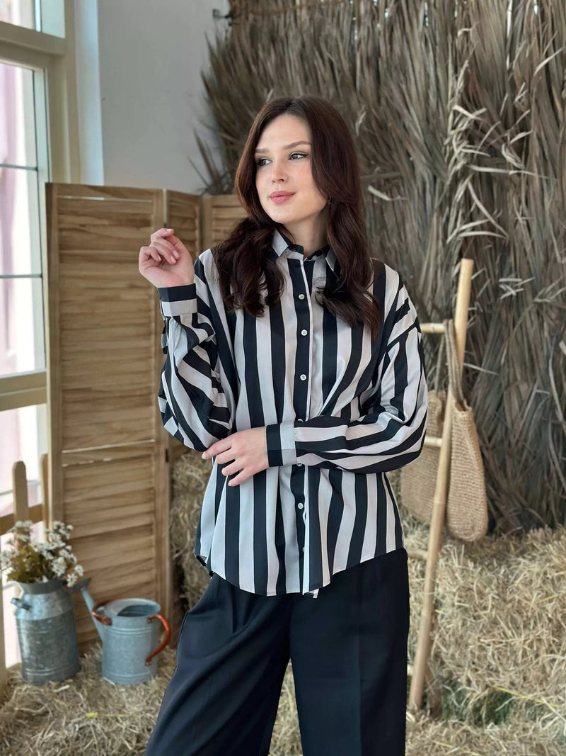 Streak Shirt in Stripes Outfit Sets  - Sowears