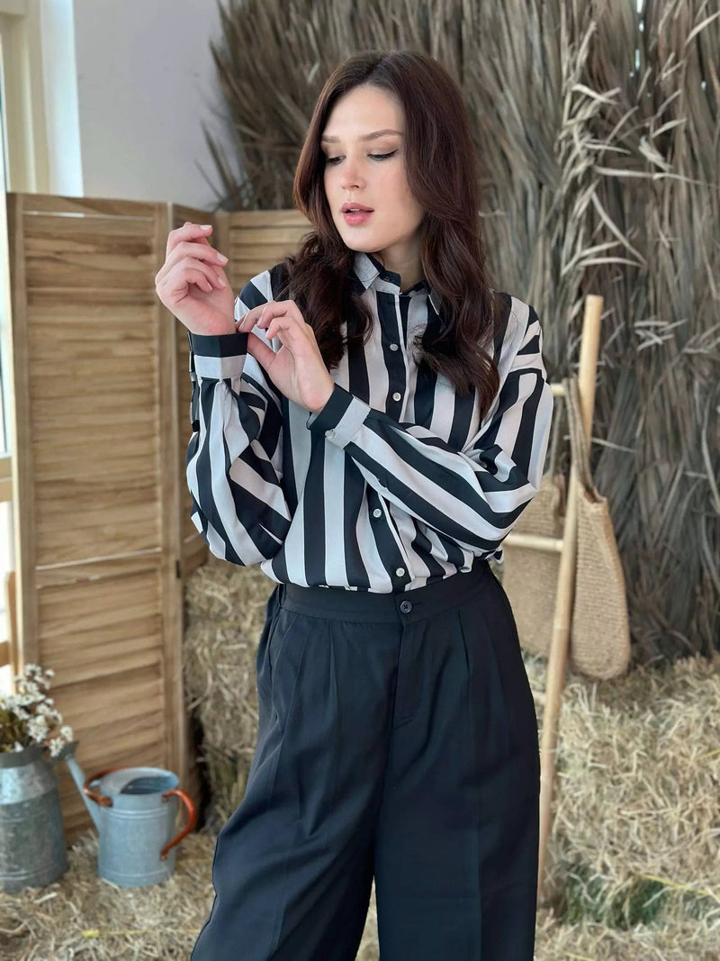 Streak Shirt in Stripes Outfit Sets  - Sowears