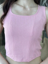 Tank Top Pink Outfit Sets  - Sowears