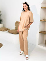 Unstoppable Everyday Co Ord Set - Beige Outfit Sets  - Sowears