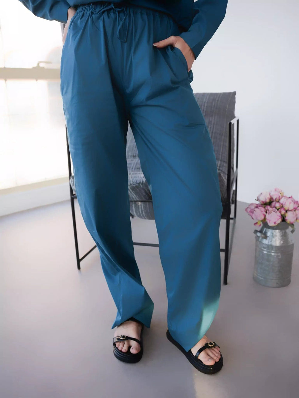 Anchor Blue Draw String Pants