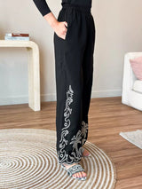 Coconut Embroidered Pants pants  - Sowears