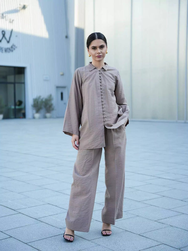 Sepia Linen Draw String Pants