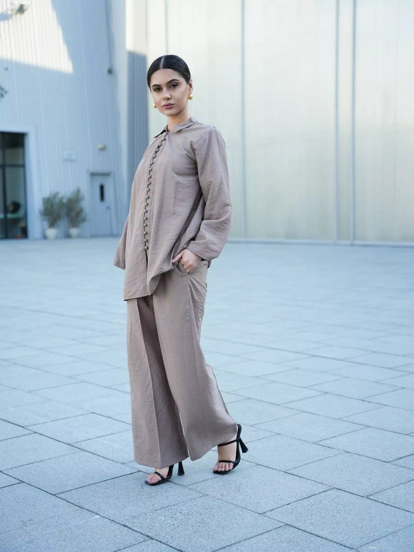 Sepia Linen Draw String Pants