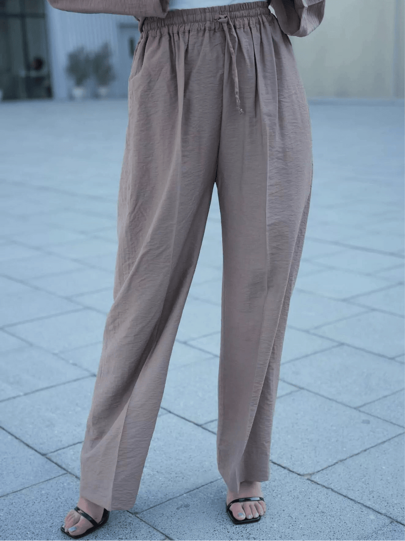 Sepia Linen Draw String Pants pants  - Sowears