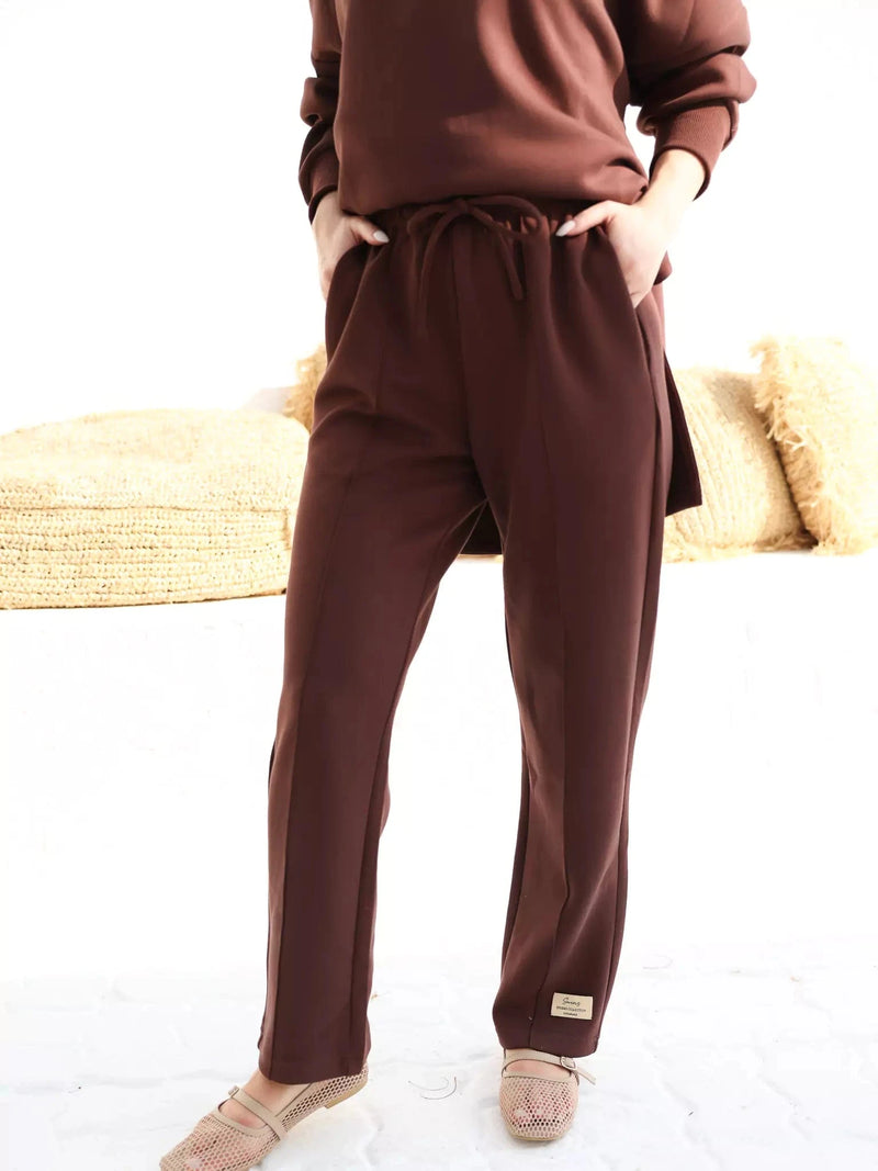 Tasia Move Brown Sweat Pants pants  - Sowears