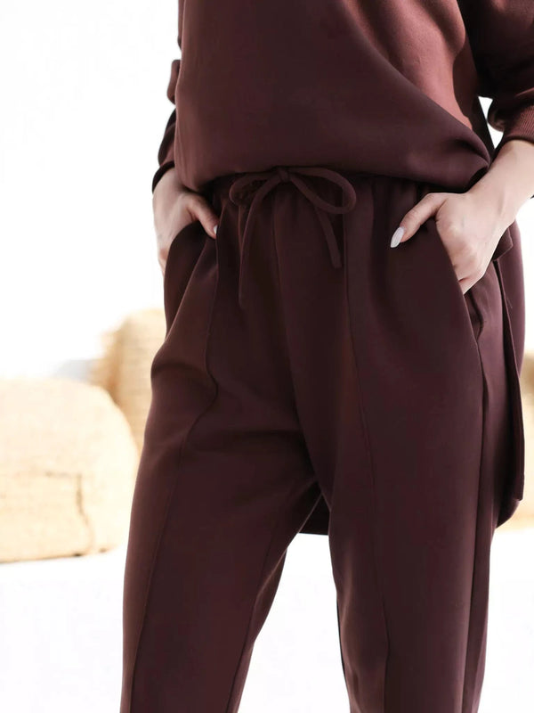 Tasia Move Brown Sweat Pants pants  - Sowears