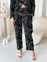 Black Sole Embroidered Pants shirts  - Sowears