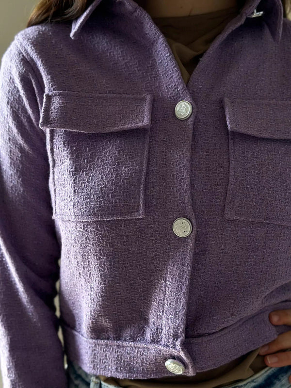 Lilac Tweed Jacket shirts  - Sowears