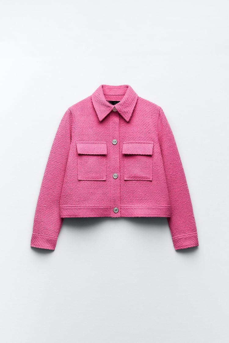 Pink Tweed Jacket shirts  - Sowears